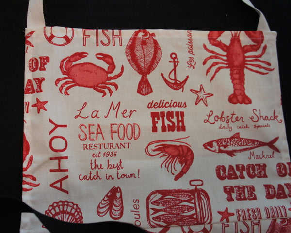 Red and White Seafood Apron