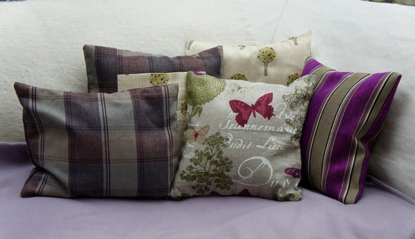 Linen cushion with butterflies