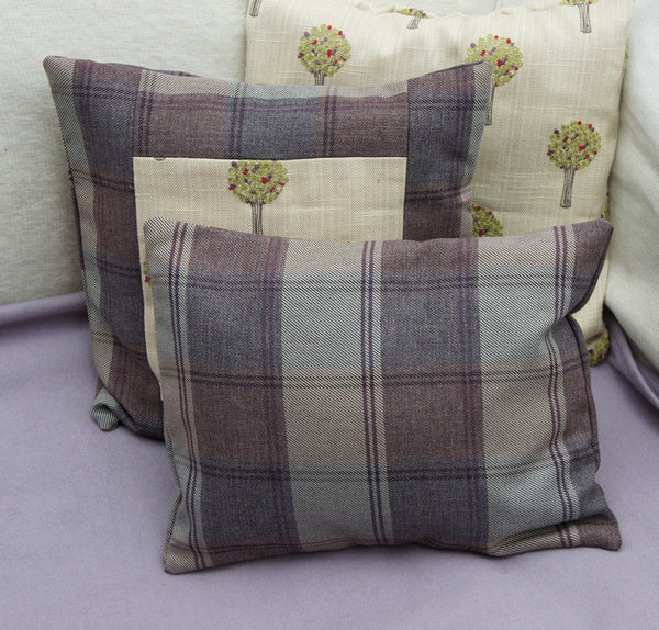 Lavender embroidered cushion