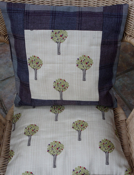 Lavender embroidered cushion