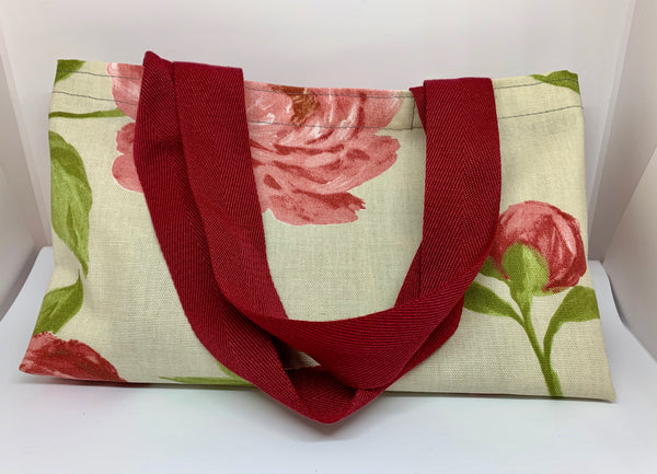 Bithiah Designs luxury cotton fabric tote bag - Red Lily