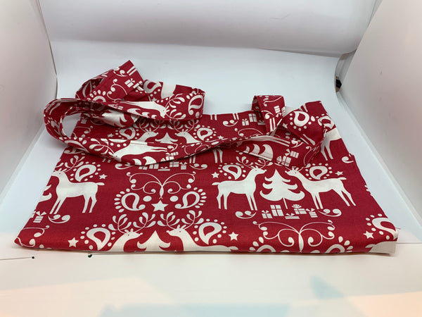 Large Red and White Reindeer tote bag