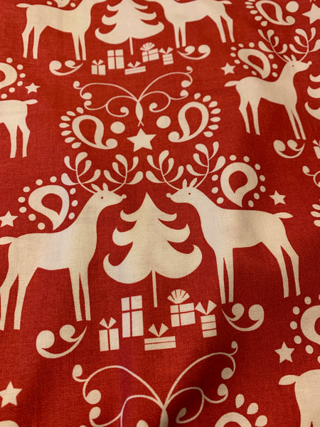 Large Red and White Reindeer tote bag