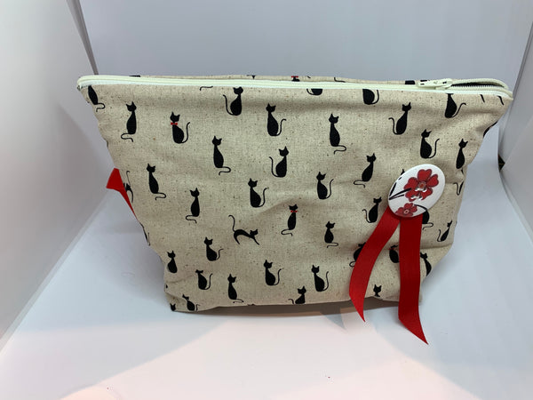 Funky zipped and lined fabric pouches